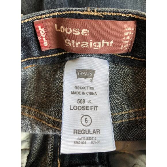 Boys Levi's loose straight fit blue jeans size 6 regular - Picture 4 of 4